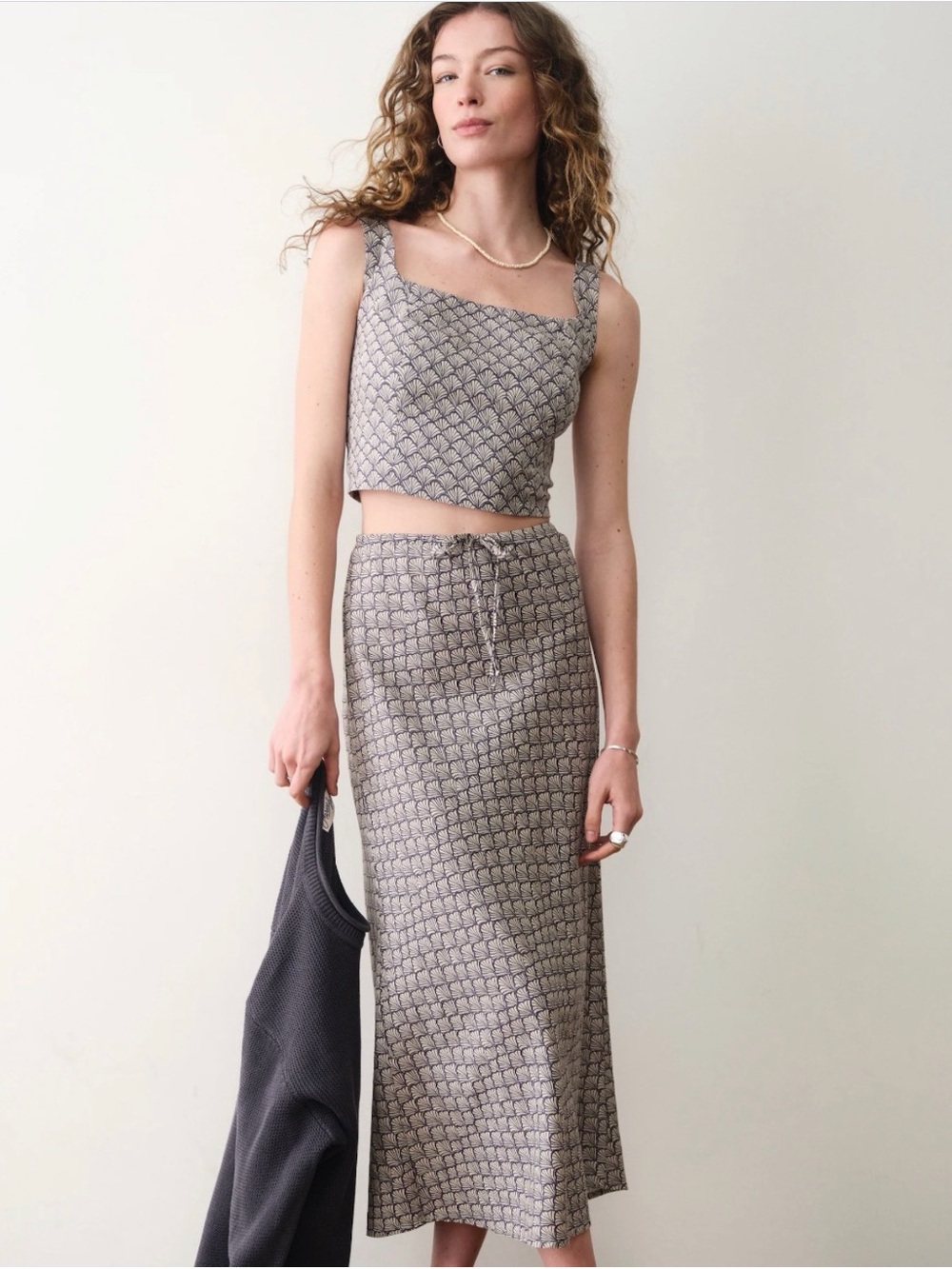 Marine Layer Zoe Hemp Tank and Skirt in Navy SeaShell